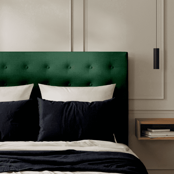 Tête de lit Capitonnée Velours Vert Sapin