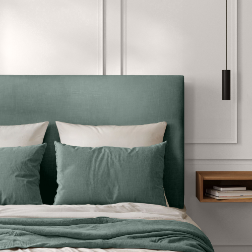 Tête de Lit Classique Lin Vert de gris