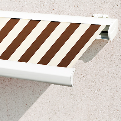 Store Banne Coffre Intégral Marron-Blanc