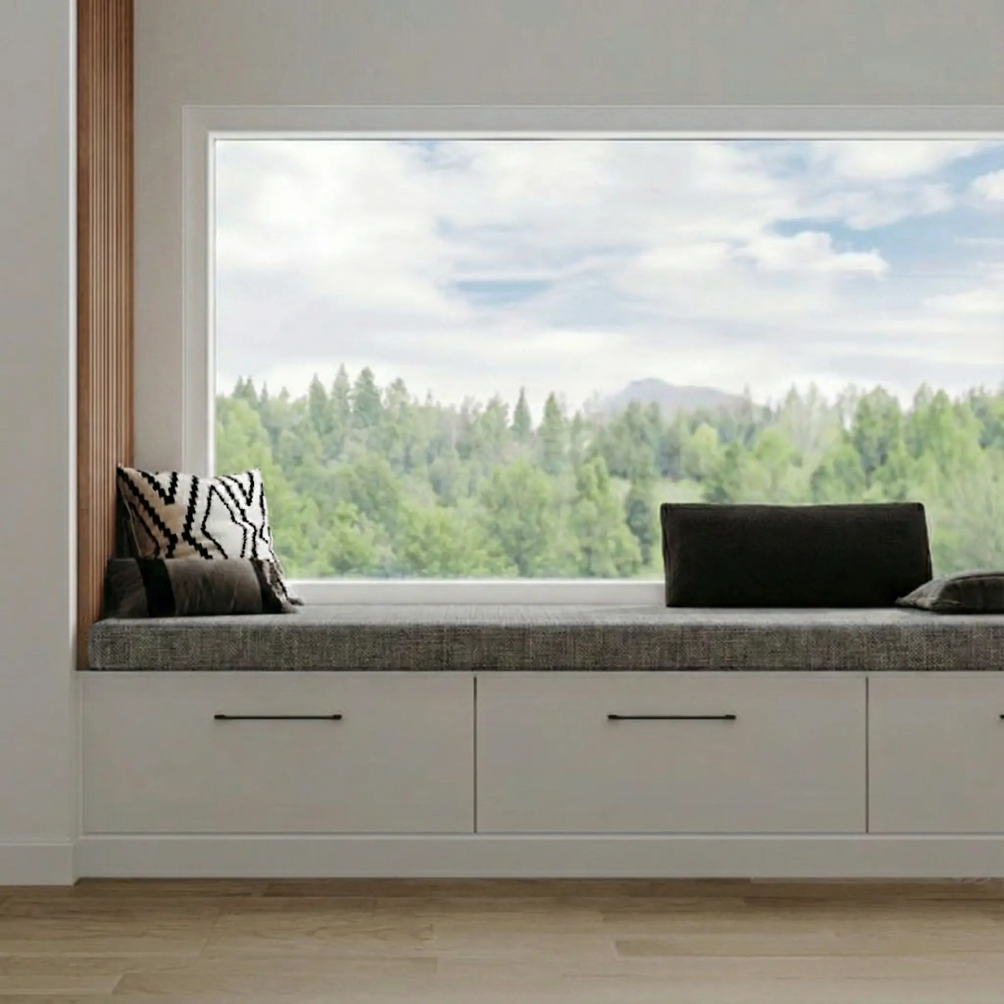 Coussin banquette intérieur aspect toile de jute - Tissu acier