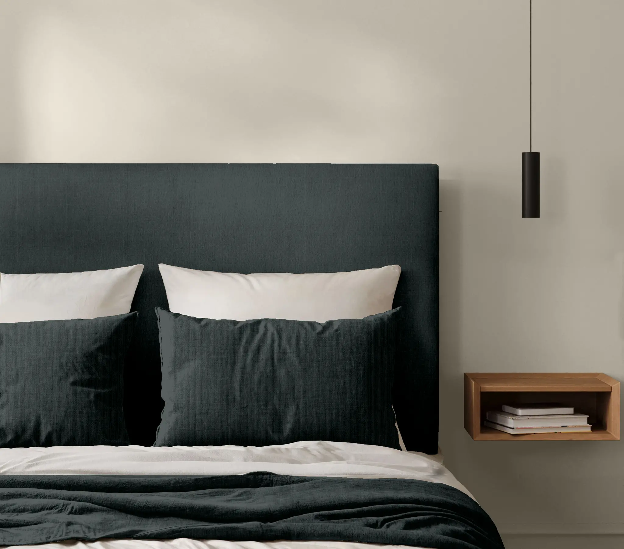 Tête de Lit Classique Lin Gris Anthracite