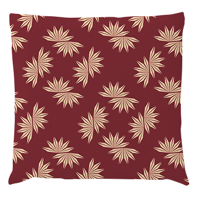 Coussin Fleurs - Chanvre Bordeaux