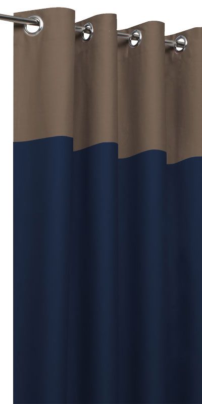 Rideaux Tamisants Bicolores - Taupe et Bleu marine