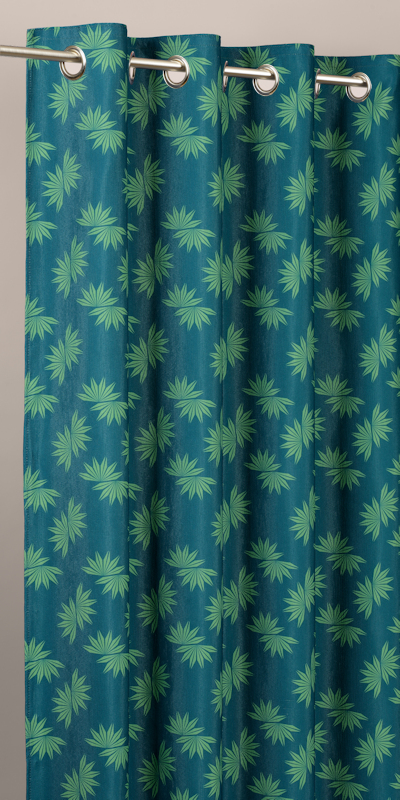 Rideaux à Fleurs Chanvre Menthe