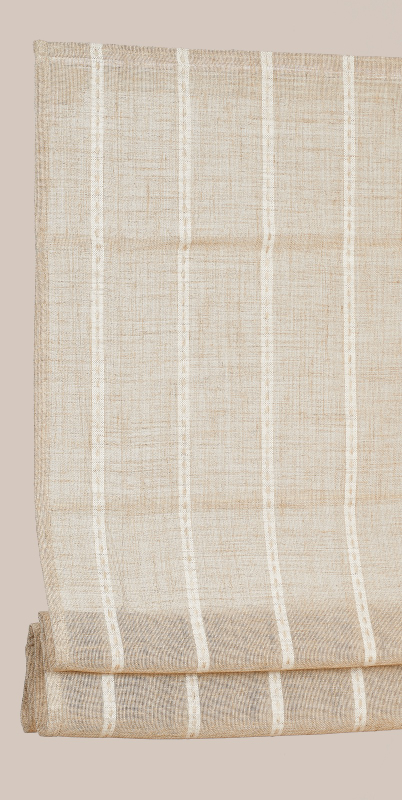 Stores Bateaux - Voilage Effet Chiné taupe - aspect rayures - polyester - Ambiance cosy - durable et élégant