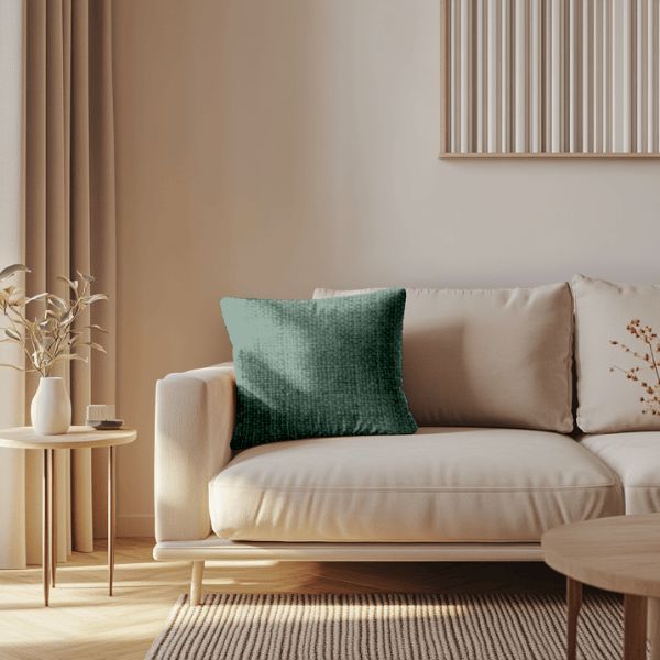 Coussins Unis - Tissu Chenillé Vert Olive