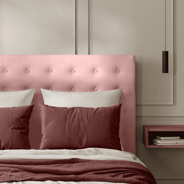 Tête de lit Capitonnée Velours Rose poudré