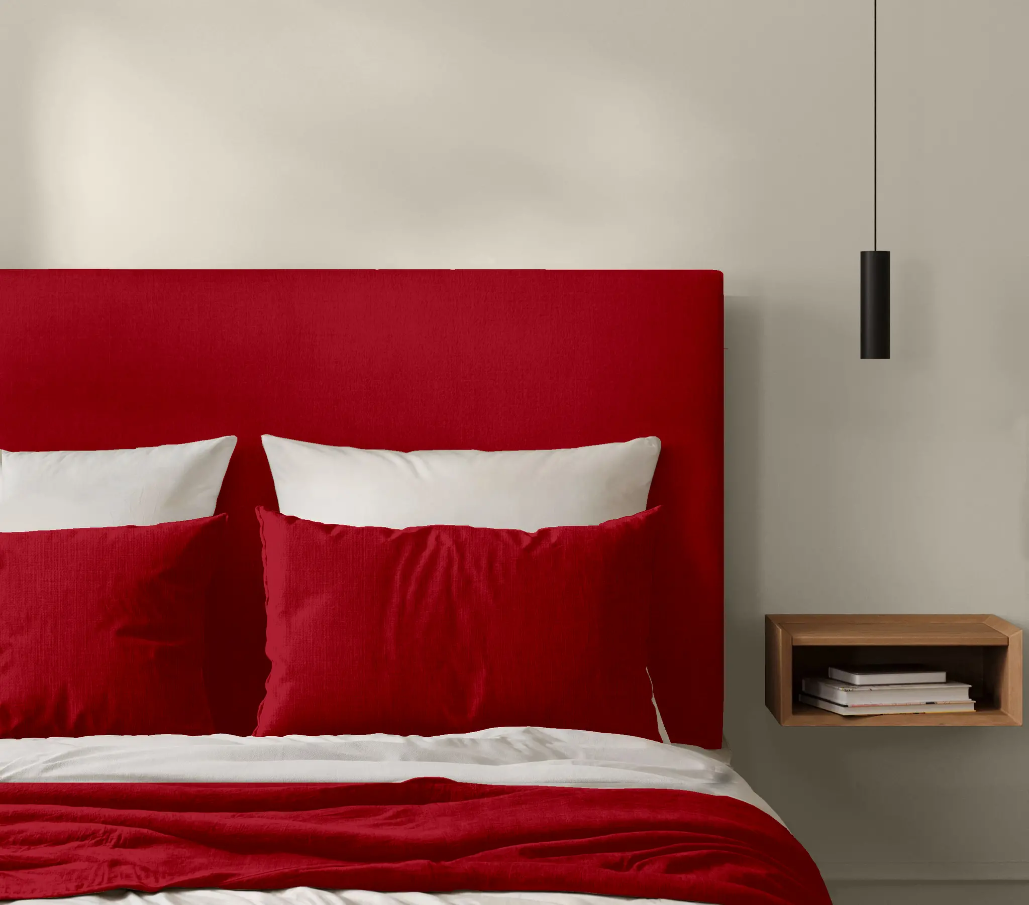 Tête de Lit Classique Lin Rouge