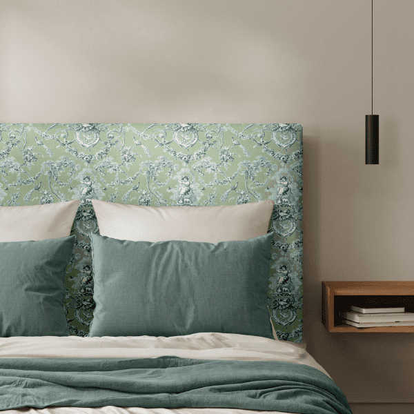 Tête de Lit Toile de Jouy Vert