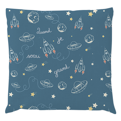 Coussin Enfant Espace bleu