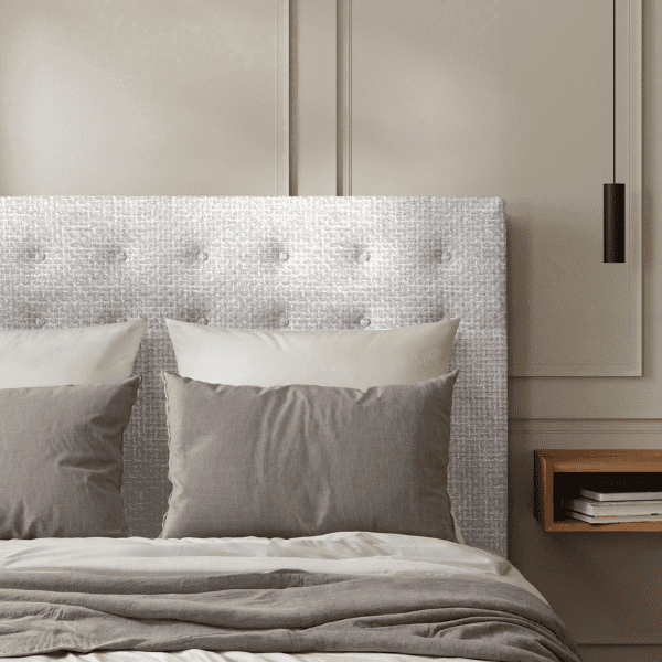 Tête de lit Capitonnée Maillé Blanc