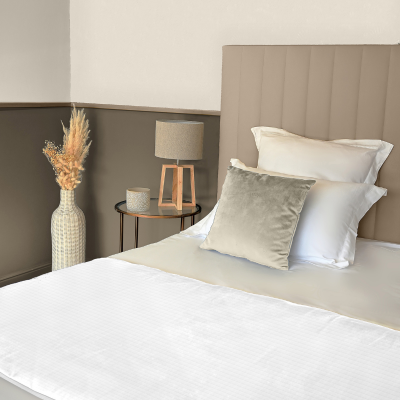 Chemin de lit Aspect Flanelle Ecru