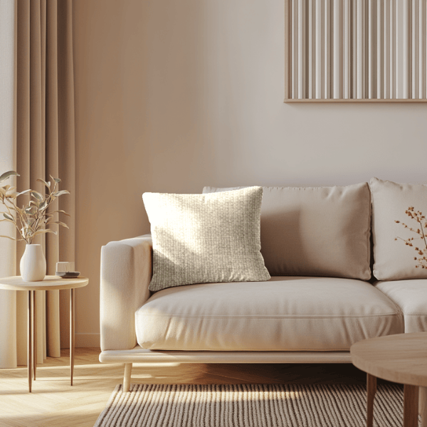 Coussins Unis - Tissu Chenillé Sable