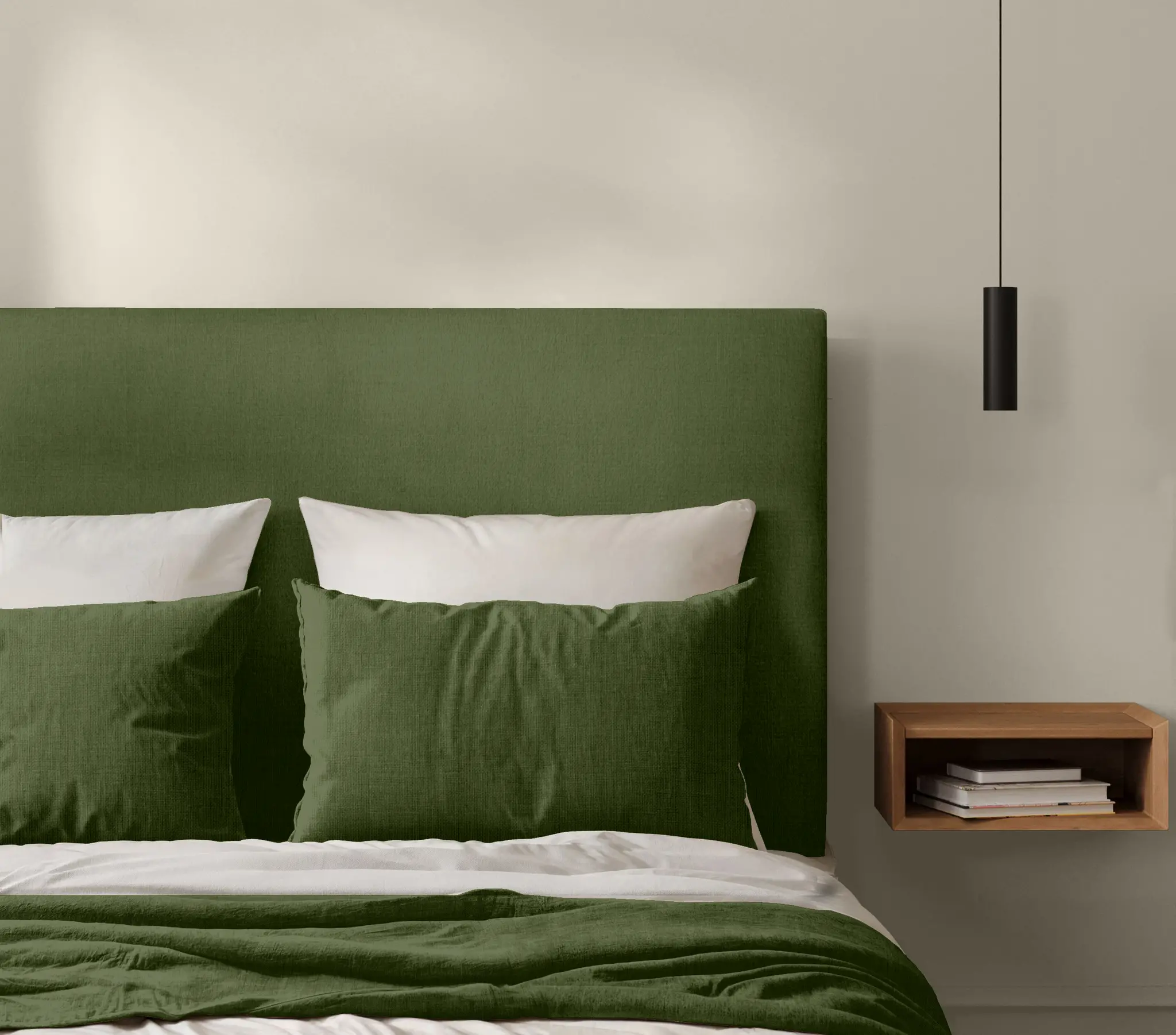 Tête de Lit Classique Lin Vert Olive