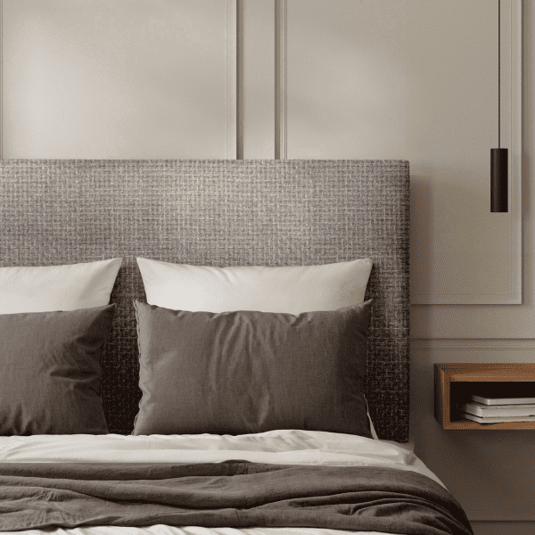 Tête de Lit Velours Maillé Taupe