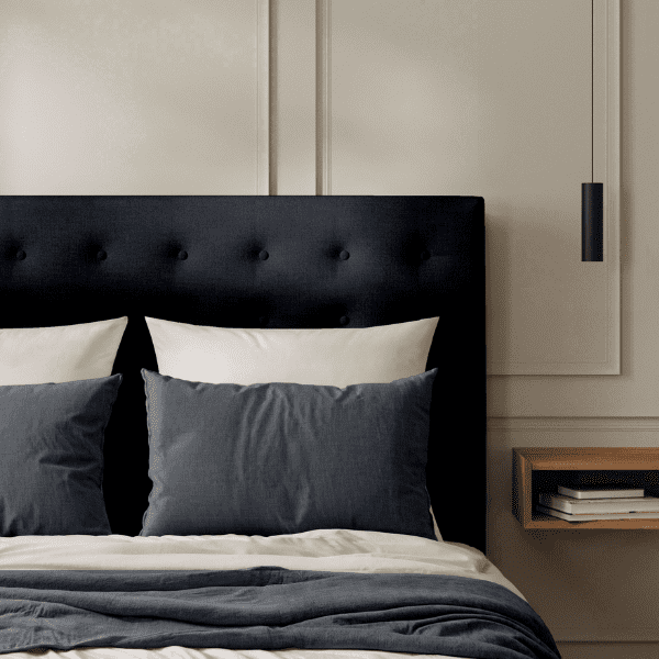 Tête de lit Capitonnée Velours Noir