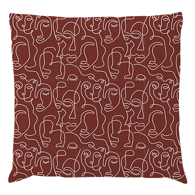 Coussins Line Art Visages Tomette