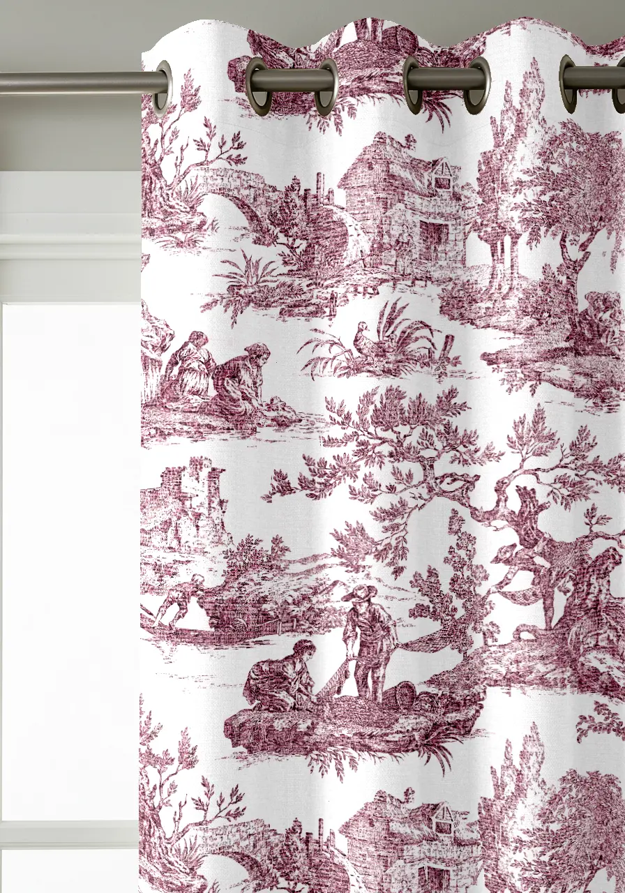 Rideaux Toile de Jouy Rouge Grenat