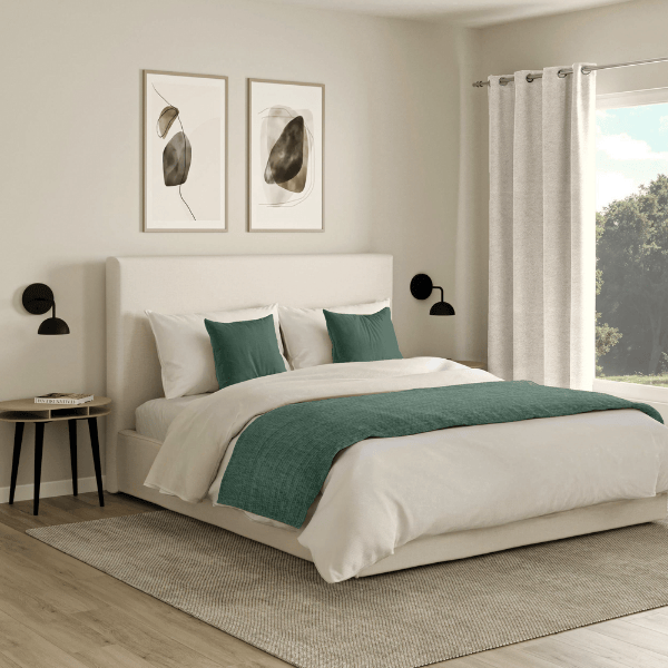 Chemin de Lit Chenillé Vert d'Olive