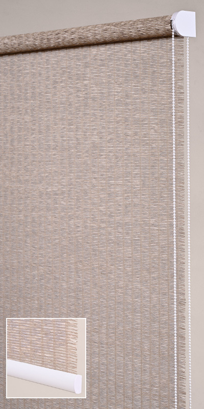 Stores enrouleurs tamisants aspect bambou beige - polyester - sur mesure - sans perçage - motorisé - Garantie 5 ans - Fabrication française