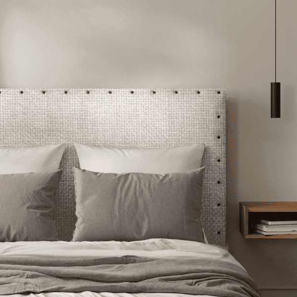 Tête de Lit Cloutée Maillé Naturel