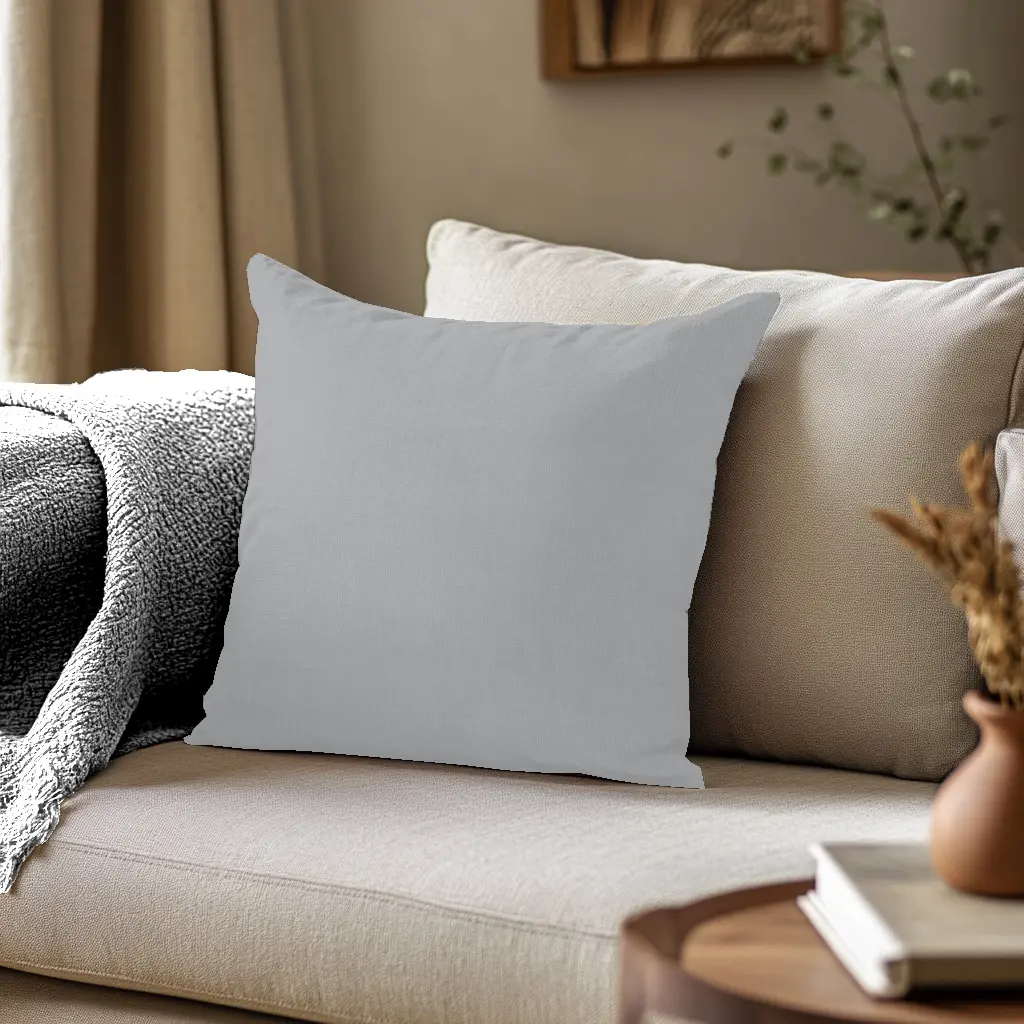Coussin Uni Gris Argent