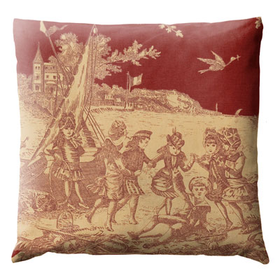 Coussin Toile de Jouy Bordeaux