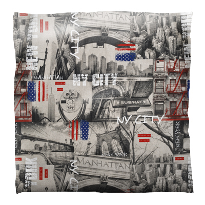 Housse de coussin à motifs - tissu ado