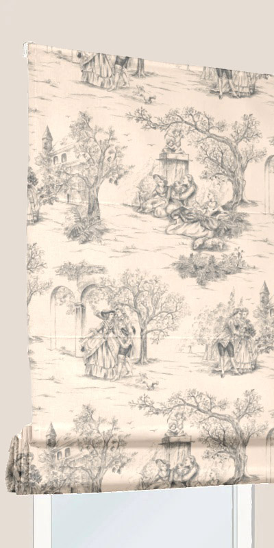 Stores bateaux Toile de Jouy Gris clair