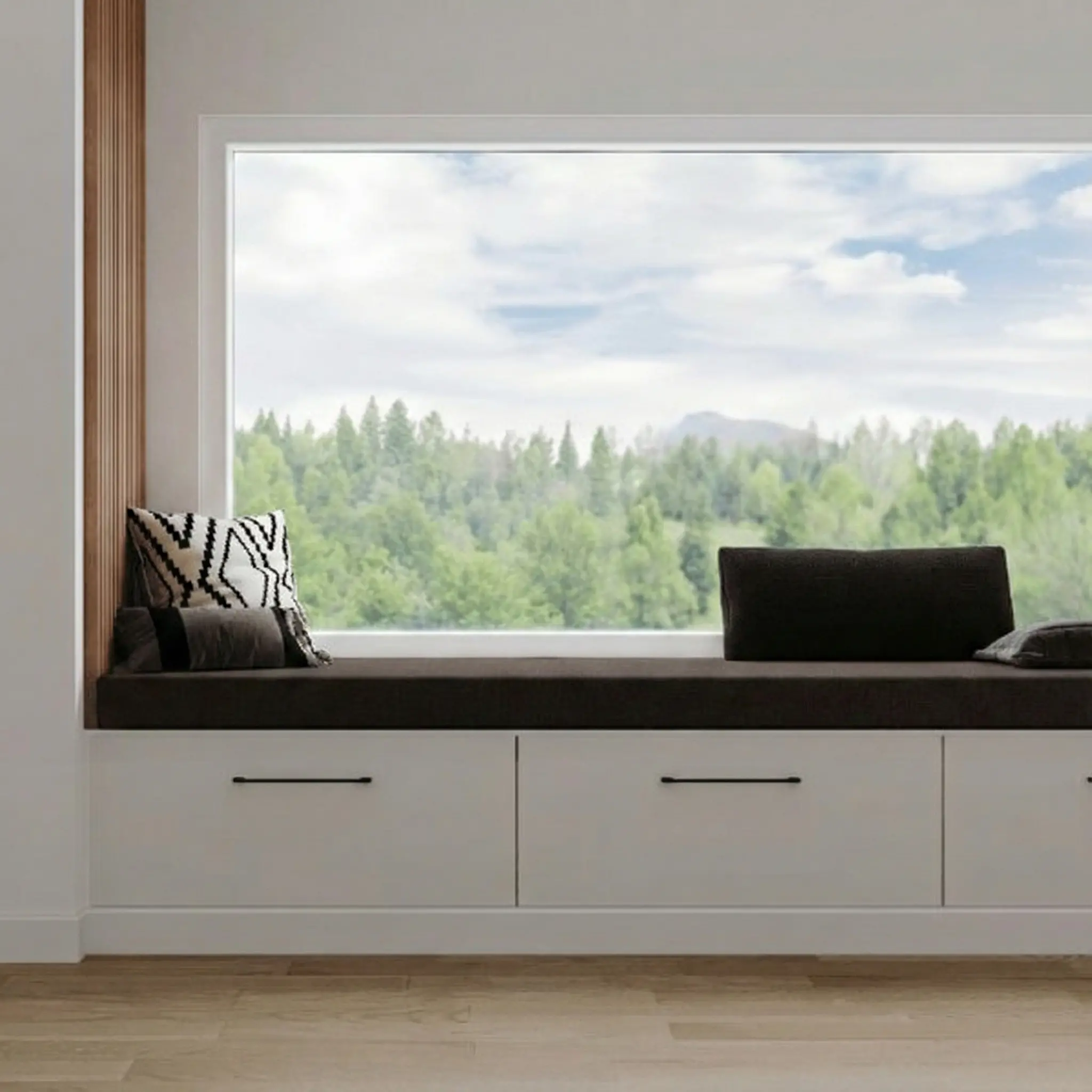 Coussin banquette intérieur aspect flanelle - Tissu chocolat