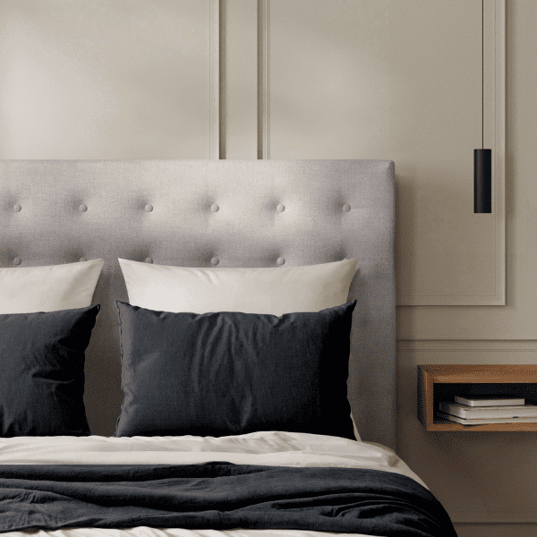 Tête de lit Capitonnée Velours Gris Perle