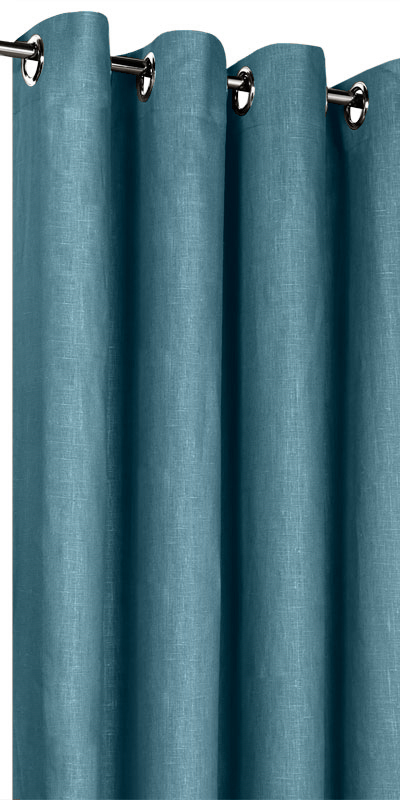 Rideaux en lin Bleu paon