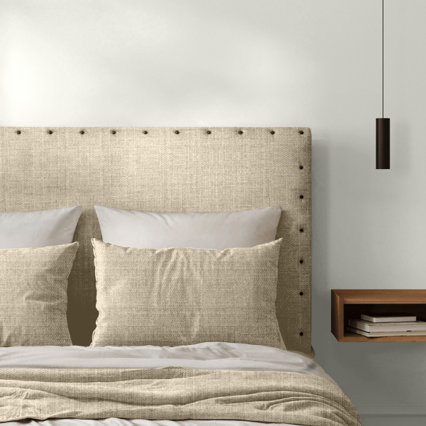 Tête de Lit Cloutée Chenillé Sable