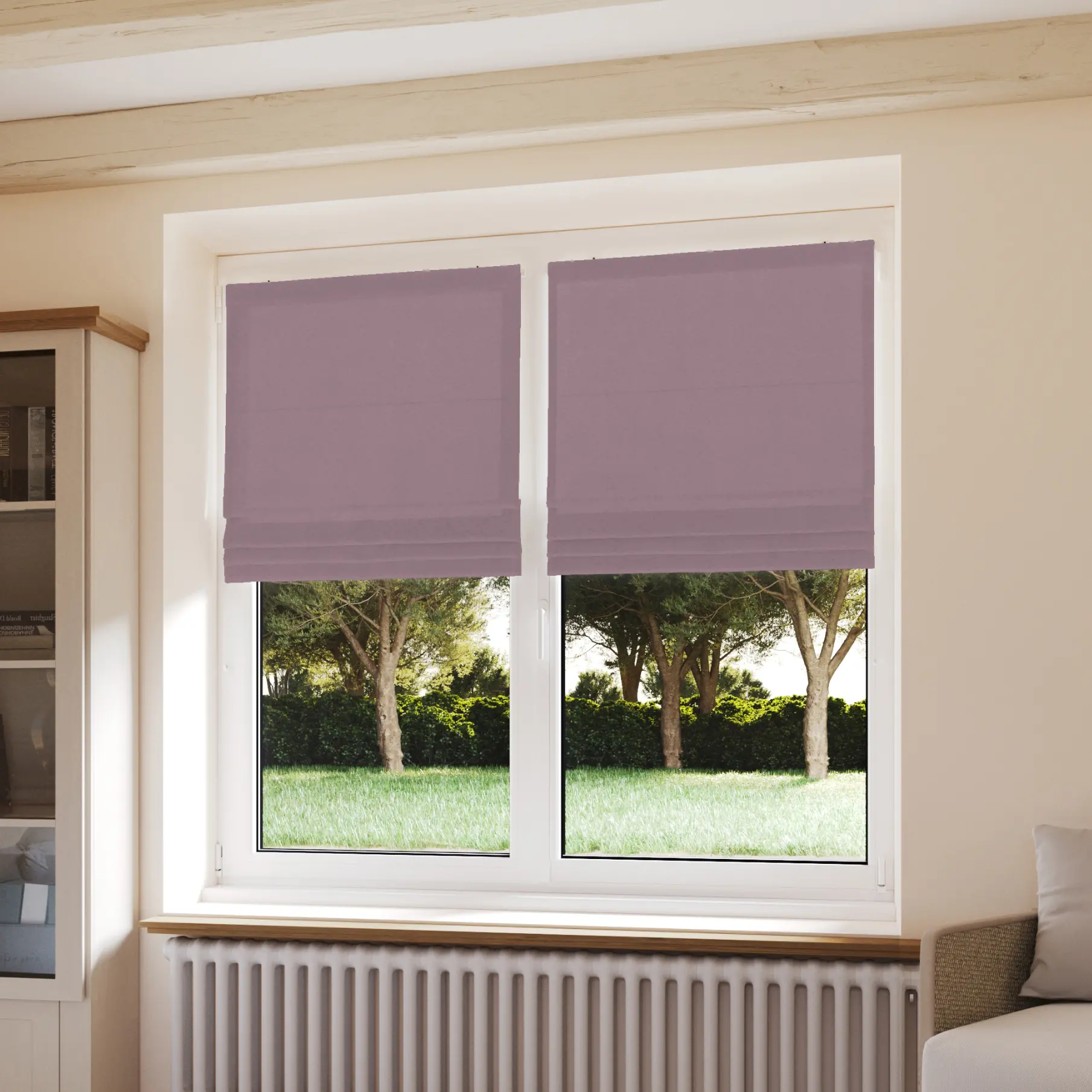 Store Bateau Unis Occultant violet - polyester - sur mesure - durable et élégant