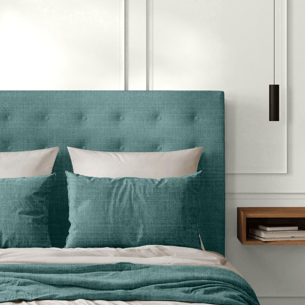 Tête de Lit Capitonnée Chenillé Vert d'eau