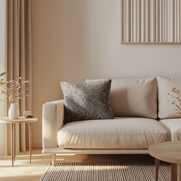 Coussins Tissu Bouclette Taupe