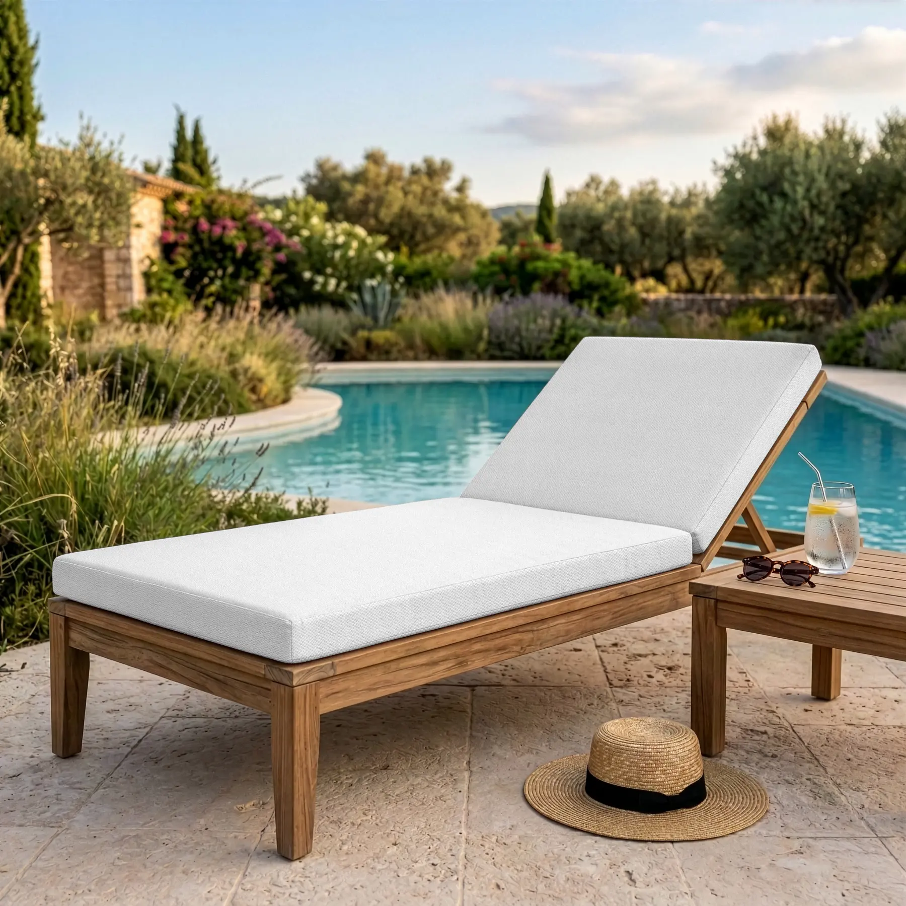 Matelas Transat Sur Mesure Haut de Gamme - Tissu Déperlant & Anti-UV - Fabriqué en France