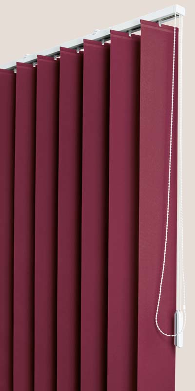 Stores californiens trapèzes tamisants unis fuschia - polyester - sur mesure - motorisé - Type de toile Tamisante unie lames verticales 127 mm