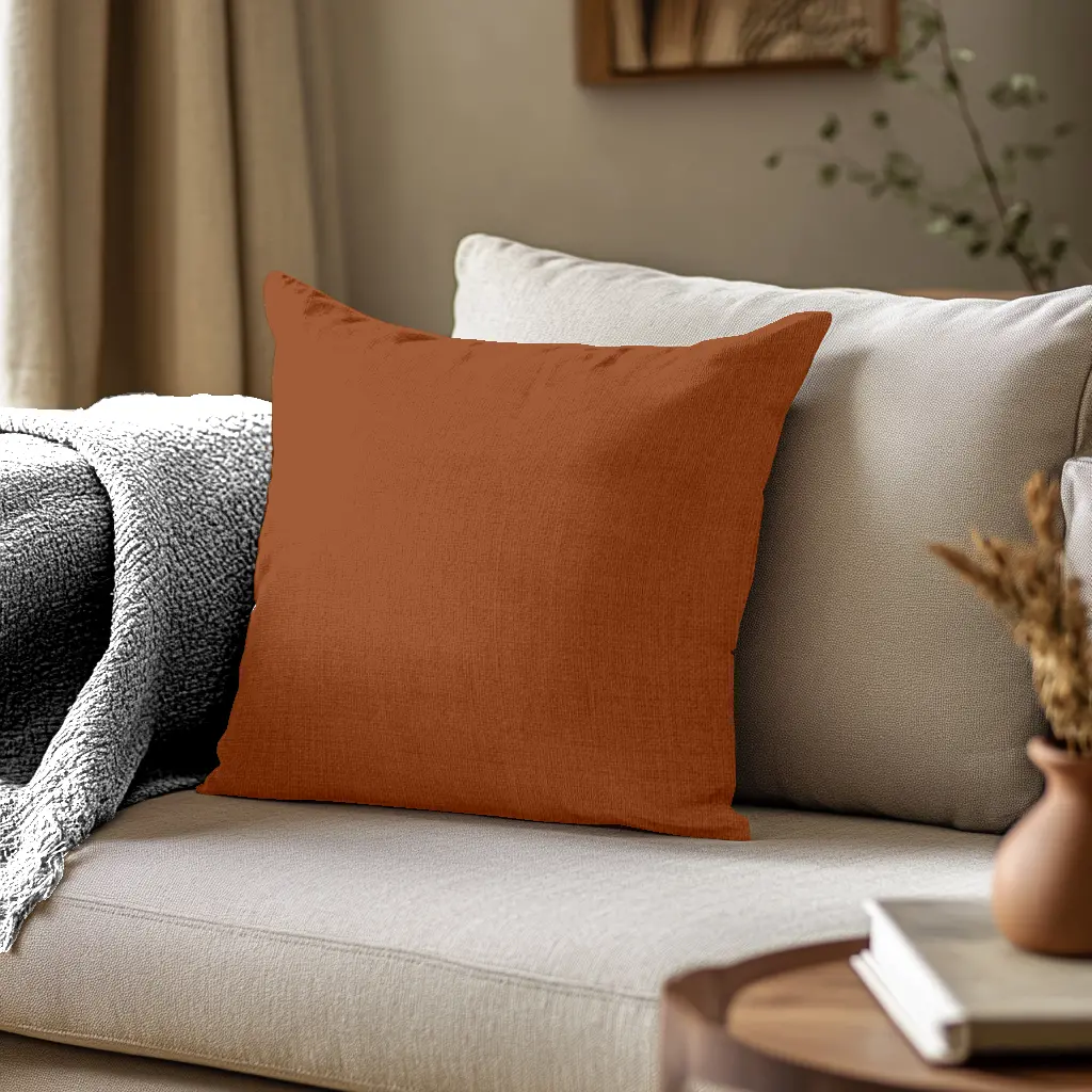 Coussin Lin cognac