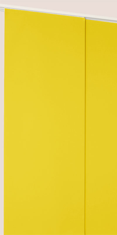 Panneaux Japonais Occultants jaune - polyester - sur mesure - anti-uv - Panneaux japonais coulissants 2 à 4 voies