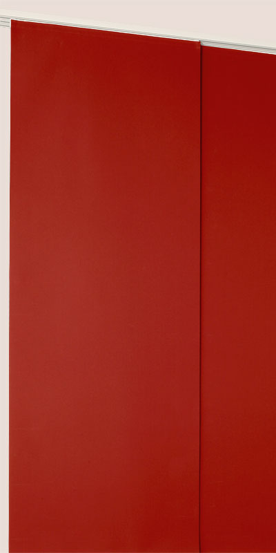 Panneaux Japonais Occultants rouge - polyester - sur mesure - anti-uv - Panneaux japonais coulissants 2 à 4 voies - Fabrication française