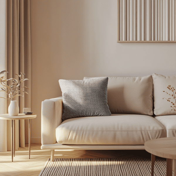 Coussins Unis - Tissu Maillé Taupe