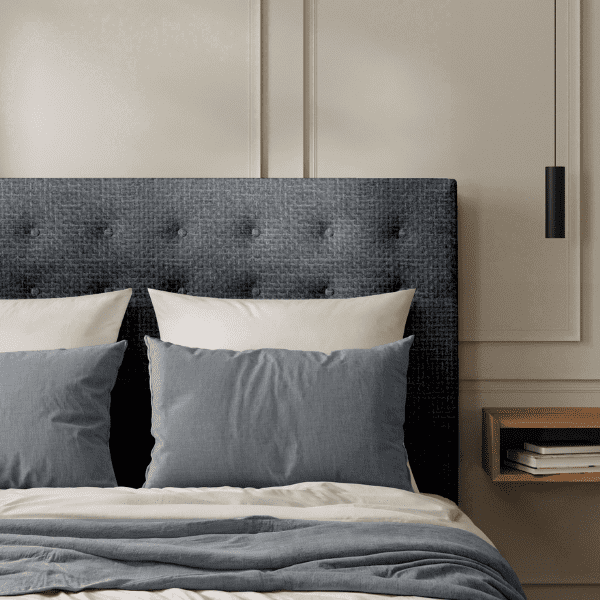 Tête de lit Capitonnée Maillé Gris Souris