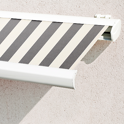 Store Banne Coffre Terrasse Gris-Blanc