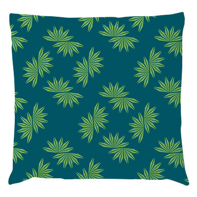Coussin Fleurs - Chanvre Menthe