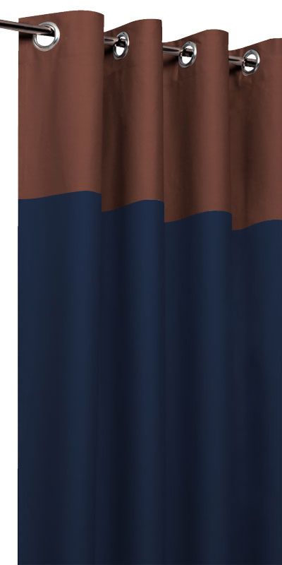 Rideaux Tamisants Bicolores - Chocolat Bleu Marine