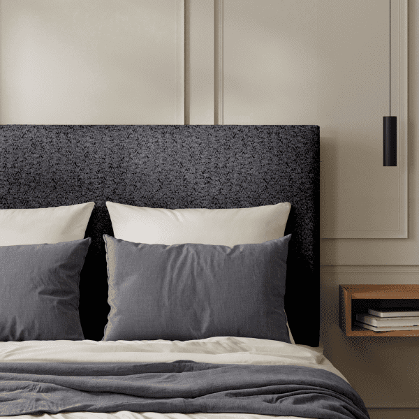 Tête de lit Classique Bouclette Gris Foncé