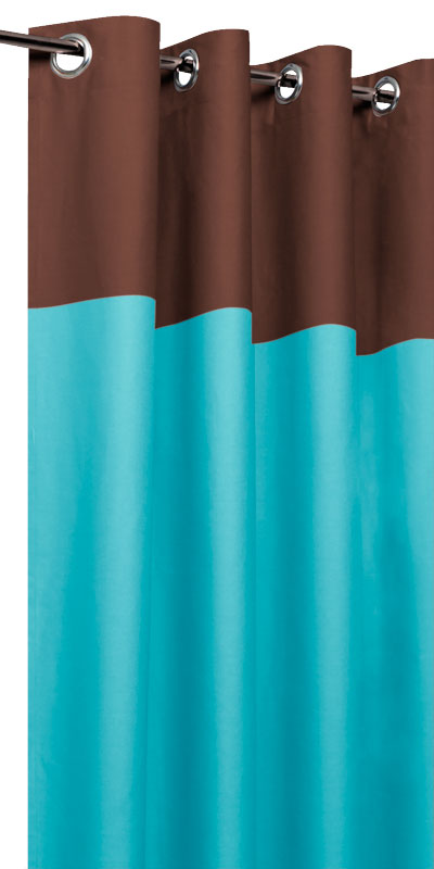 Rideaux Tamisants Bicolores - Chocolat et Bleu azur