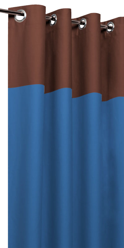 Rideaux Tamisants Bicolores - Chocolat et Bleu galoise