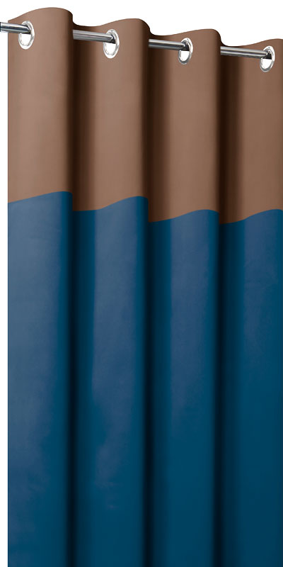 Rideaux Occultants Bicolores Chocolat & Bleu marine